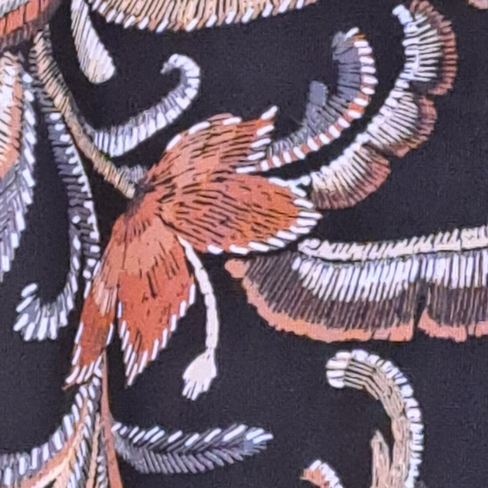 Thomas & Olivia Black Paisley Floral Bell Sleeve Top Metallic Trim Size 2x NWT - Picture 8 of 15